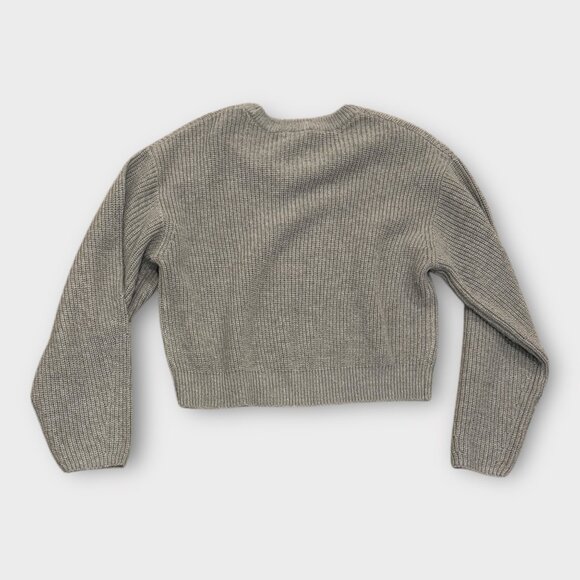 H&M Heather Gray Knit Cropped Sweater - Medium - Picture 3 of 5